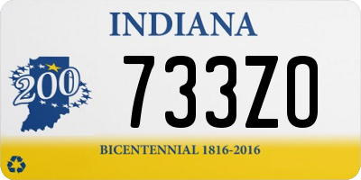 IN license plate 733ZO