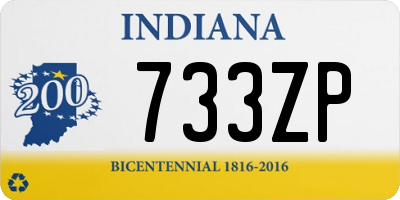 IN license plate 733ZP