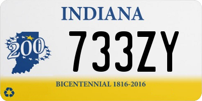 IN license plate 733ZY