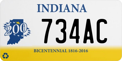 IN license plate 734AC