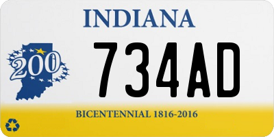 IN license plate 734AD