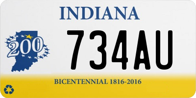 IN license plate 734AU