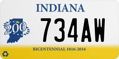 IN license plate 734AW