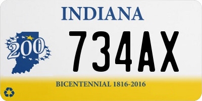 IN license plate 734AX