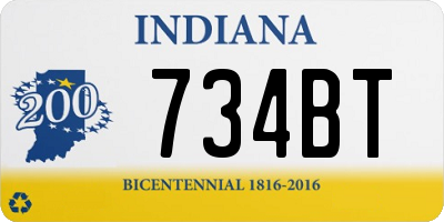 IN license plate 734BT