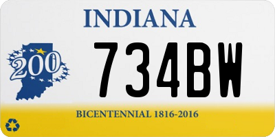 IN license plate 734BW