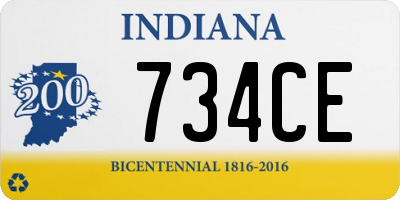 IN license plate 734CE