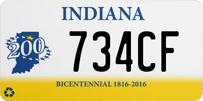 IN license plate 734CF