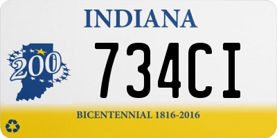 IN license plate 734CI