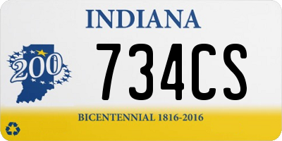 IN license plate 734CS