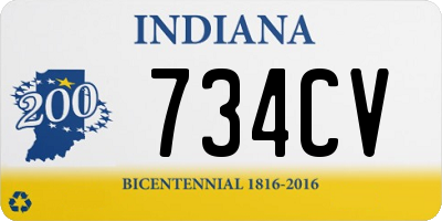 IN license plate 734CV