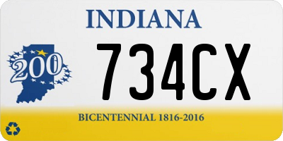 IN license plate 734CX