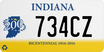 IN license plate 734CZ