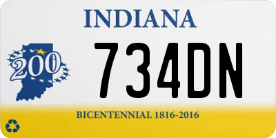 IN license plate 734DN