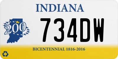 IN license plate 734DW