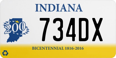 IN license plate 734DX