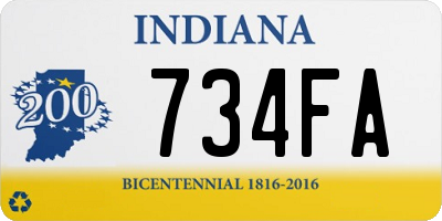 IN license plate 734FA