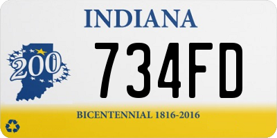 IN license plate 734FD
