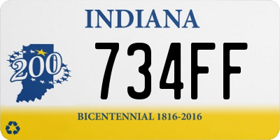 IN license plate 734FF