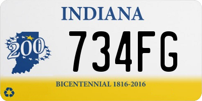 IN license plate 734FG