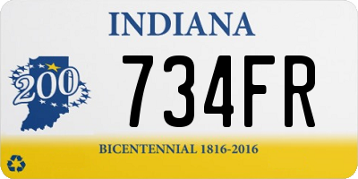 IN license plate 734FR