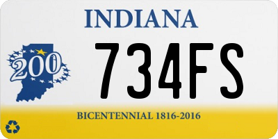 IN license plate 734FS