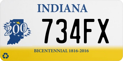 IN license plate 734FX