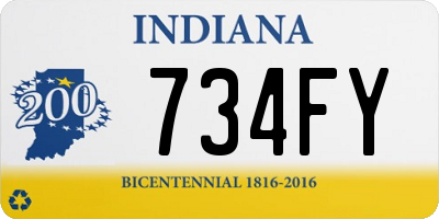 IN license plate 734FY