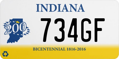 IN license plate 734GF