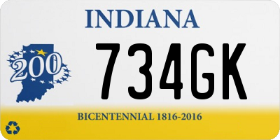 IN license plate 734GK