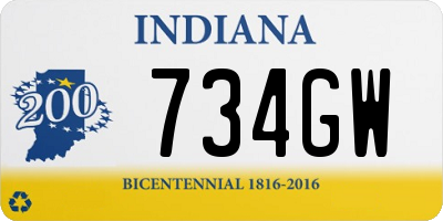 IN license plate 734GW