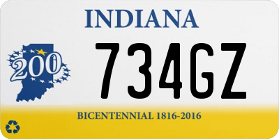 IN license plate 734GZ