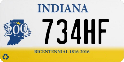 IN license plate 734HF