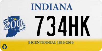 IN license plate 734HK