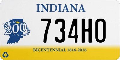 IN license plate 734HO