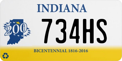 IN license plate 734HS