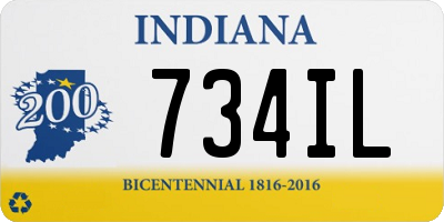 IN license plate 734IL