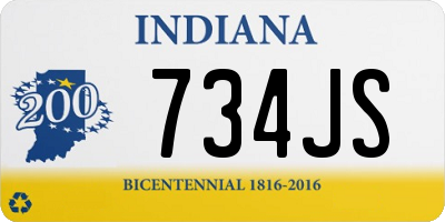 IN license plate 734JS