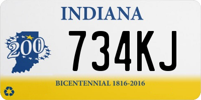 IN license plate 734KJ
