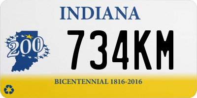 IN license plate 734KM