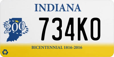 IN license plate 734KO