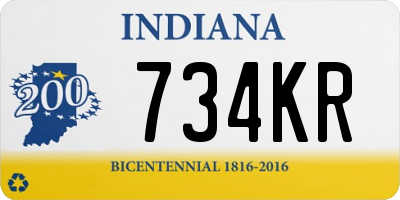 IN license plate 734KR