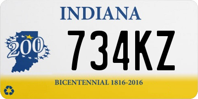 IN license plate 734KZ