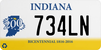 IN license plate 734LN