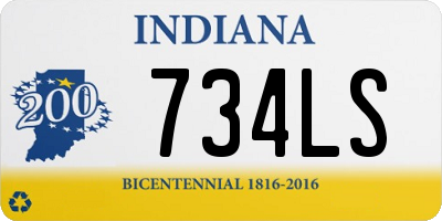 IN license plate 734LS