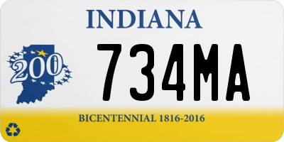 IN license plate 734MA