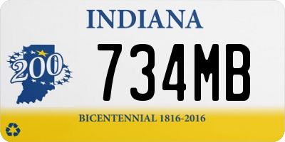 IN license plate 734MB