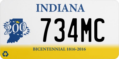 IN license plate 734MC