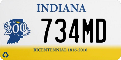 IN license plate 734MD