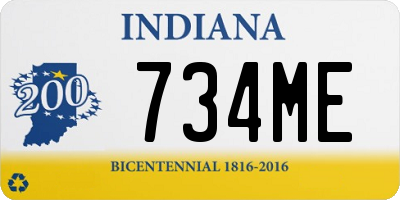 IN license plate 734ME